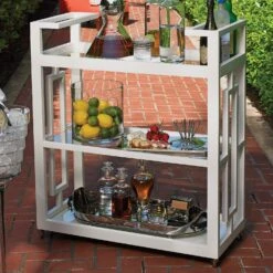 Grid Block Bar Cart-White 8 Grid Block Bar Cart-White -Online Home Decor 2478