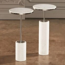 Cored Marble Tables-Nickel -Online Home Decor 26979