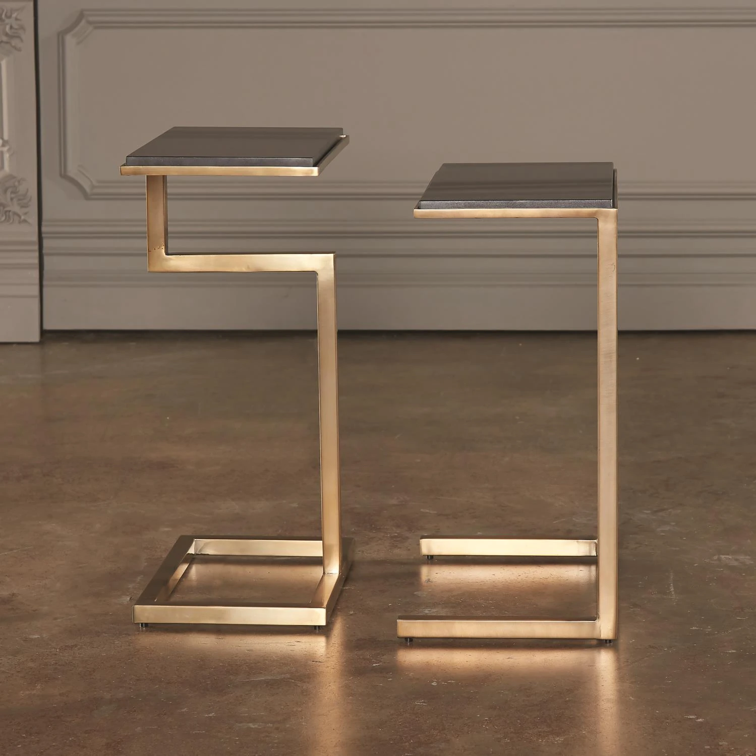 Set Of 2-C Nesting Tables-Brass 5 Set Of 2-C Nesting Tables-Brass - Image 3