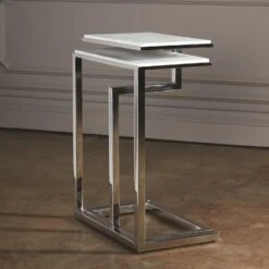 Set Of 2-C Nesting Tables-Nickel -Online Home Decor 26999