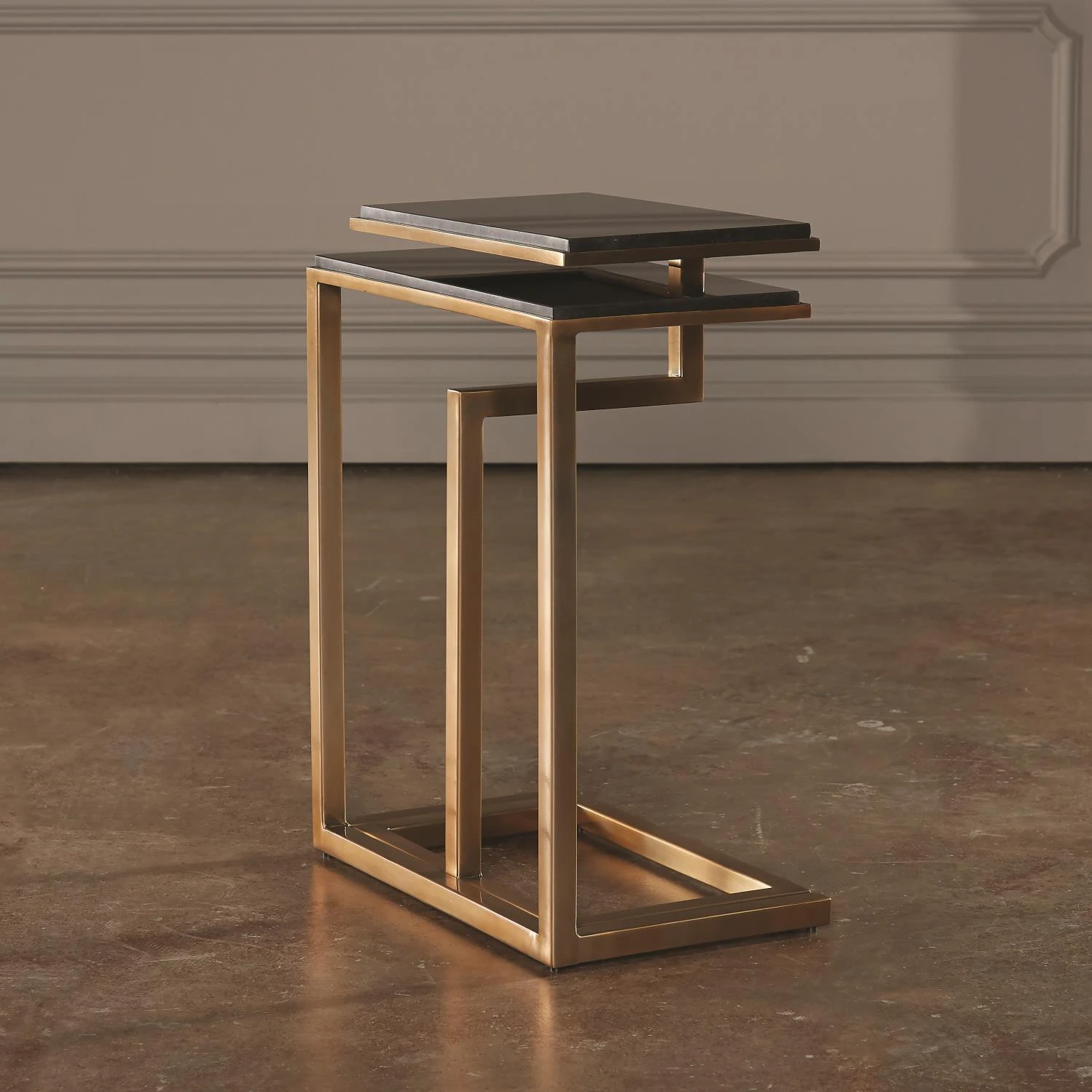 Set Of 2-C Nesting Tables-Brass 7 Set Of 2-C Nesting Tables-Brass - Image 5