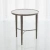Hammered End Table - Bronze W/White Marble -Online Home Decor 27311