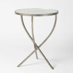 Hammered Tripod Tables-Nickel -Online Home Decor 27948