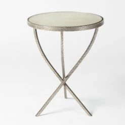 Hammered Tripod Tables-Nickel -Online Home Decor 28016