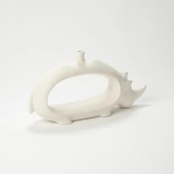 Rhino Vase-Matte White