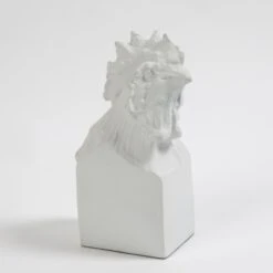 Rooster Head-Matte White -Online Home Decor 28993