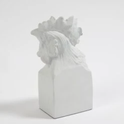 Rooster Head-Matte White -Online Home Decor 29066