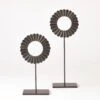 One Layer Horn Scalloped Mounted Rings-Black -Online Home Decor 29964