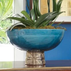 Maze Compote-Cobalt/Antique Gold -Online Home Decor 3.31088