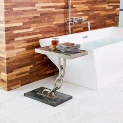 Link Side Table-Silver -Online Home Decor 30158