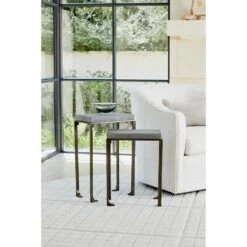 Zen Side Tables W/Flamed Granite-Bronze -Online Home Decor 30211