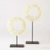 Three Layer Bone Sunburst Mounted Rings-White -Online Home Decor 30816