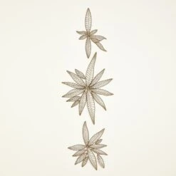 S/3 Leaf Wall Decor-Natural Iron -Online Home Decor 30826