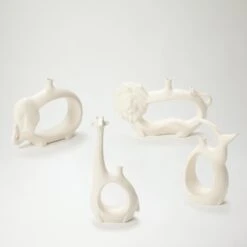 Lion Vase-Matte White -Online Home Decor 30887 1