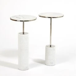 Cored Marble Tables-Nickel