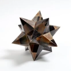 Stellated Dodecahedron-Brown Horn 10 Stellated Dodecahedron-Brown Horn -Online Home Decor 32323