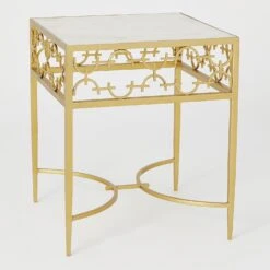 C-Fret Side Table-Gold