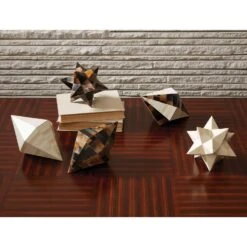 Stellated Dodecahedron-Brown Horn 15 Stellated Dodecahedron-Brown Horn -Online Home Decor 34437