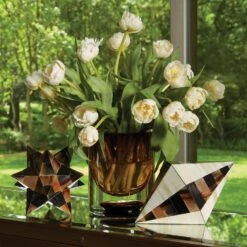 Stellated Dodecahedron-Brown Horn 14 Stellated Dodecahedron-Brown Horn -Online Home Decor 34440
