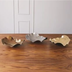 Wave Platter-Platinum Crackle 9 Wave Platter-Platinum Crackle -Online Home Decor 35110 1