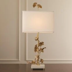Ginkgo Table Lamp-Brass -Online Home Decor 35525