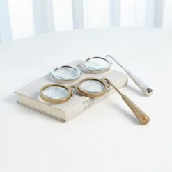 Lorgnette Magnifying Glass-Nickel -Online Home Decor 36765