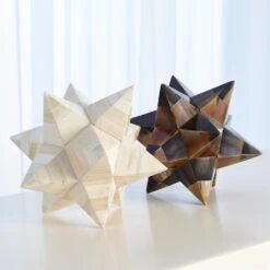 Stellated Dodecahedron-Brown Horn 13 Stellated Dodecahedron-Brown Horn -Online Home Decor 36905