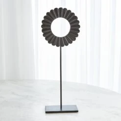 One Layer Horn Scalloped Mounted Rings-Black -Online Home Decor 37766