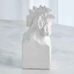 Rooster Head-Matte White -Online Home Decor 37981