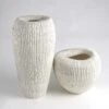 Baleen Vases-Ivory W/Brown Edges