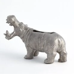 Hippo Planter-Silver -Online Home Decor 45081