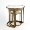 S/3 Marble Top Nesting Tables-Brass -Online Home Decor 49013