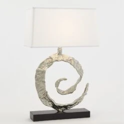 Swirl Lamp-Nickel W/Black Granite