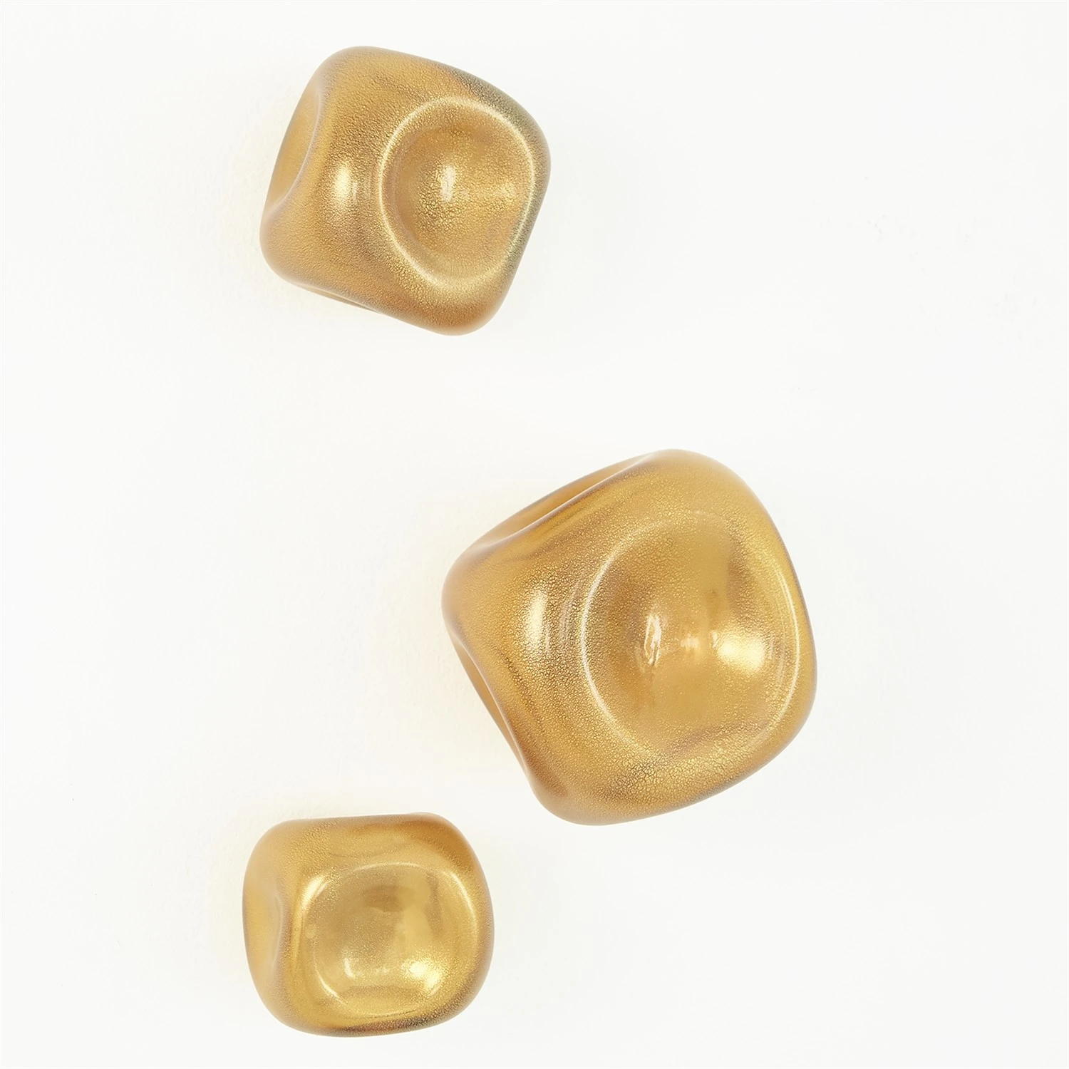 S/3 Wall Rocks-Frosted Gold W/Amber 3 S/3 Wall Rocks-Frosted Gold W/Amber