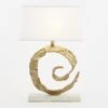 Swirl Lamp-Brass-White Marble