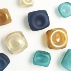 S/3 Wall Rocks-Frosted Gold W/Amber 15 S/3 Wall Rocks-Frosted Gold W/Amber -Online Home Decor 49802 3