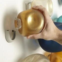 S/3 Wall Rocks-Frosted Gold W/Amber 12 S/3 Wall Rocks-Frosted Gold W/Amber -Online Home Decor 49803 3