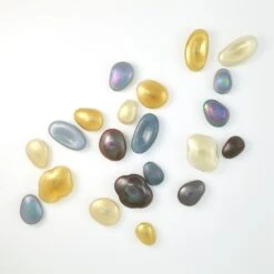 S/5 Glass Wall Gems-Amber W/Gold -Online Home Decor 49805 4