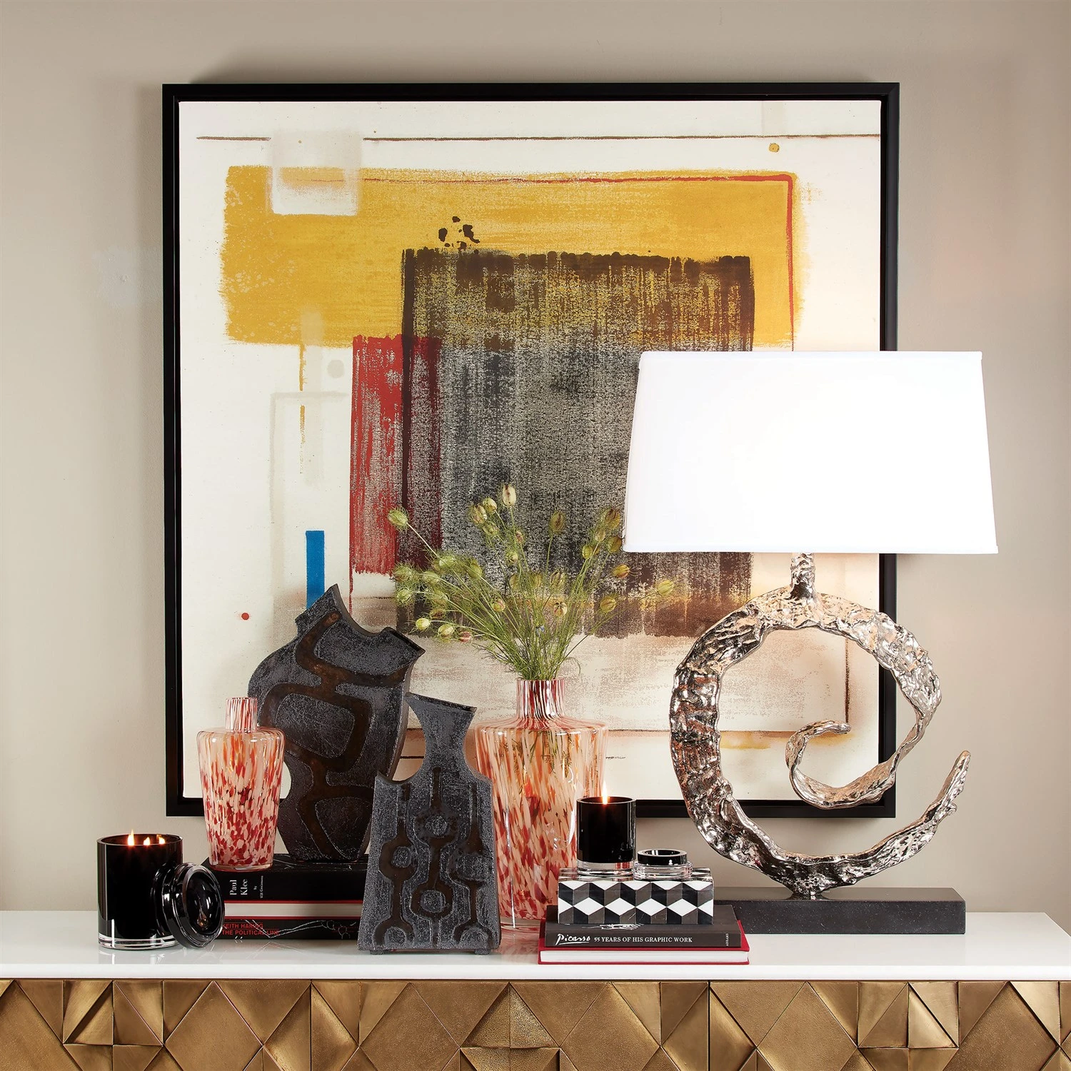 Swirl Lamp-Nickel W/Black Granite 7 Swirl Lamp-Nickel W/Black Granite - Image 5