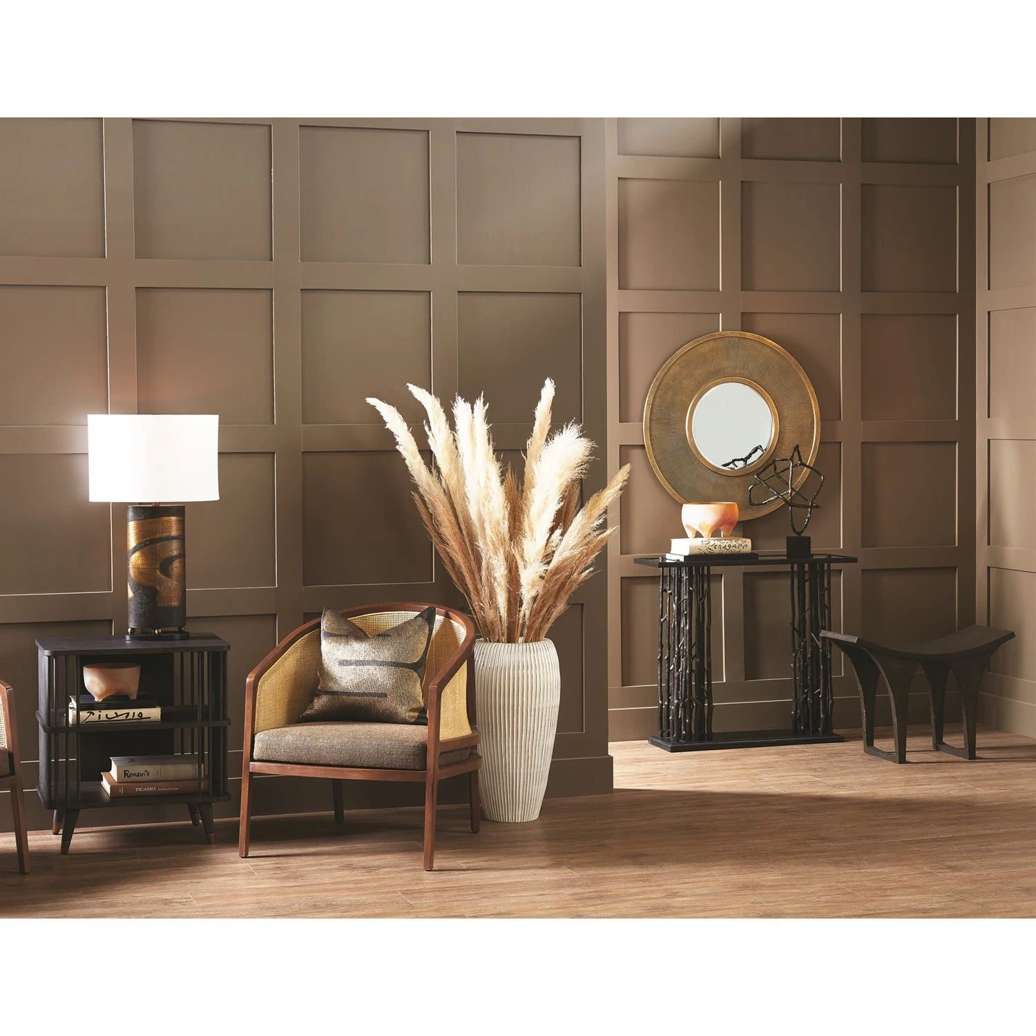 Baleen Vases-Ivory W/Brown Edges 4 Baleen Vases-Ivory W/Brown Edges - Image 2