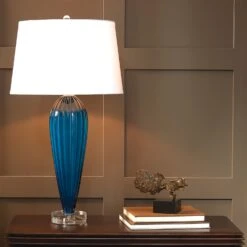 Teardrop Glass Lamp-Blue -Online Home Decor 50963