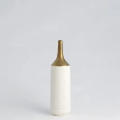 Two-Toned Vase-Gold/White -Online Home Decor 51140