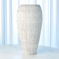 Baleen Vases-Ivory W/Brown Edges 23 Baleen Vases-Ivory W/Brown Edges -Online Home Decor 51181