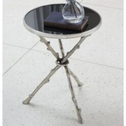 Twig Table-Nickel W/Black Granite Top -Online Home Decor 51977