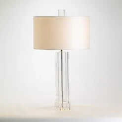 Fluted Crystal Column Table Lamp