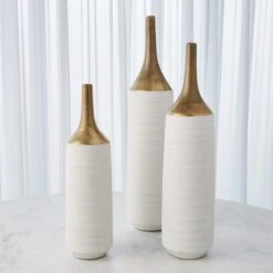 Two-Toned Vase-Gold/White -Online Home Decor 52353