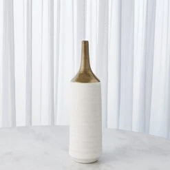 Two-Toned Vase-Gold/White -Online Home Decor 52382