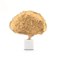 Ginkgo Leaf Sculpture-Gold Finish -Online Home Decor 55827