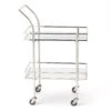 Rectangular Bar Cart W/Mirror-Nickel 1 Rectangular Bar Cart W/Mirror-Nickel -Online Home Decor 55875