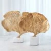 Ginkgo Leaf Sculpture-Gold Finish -Online Home Decor 55935